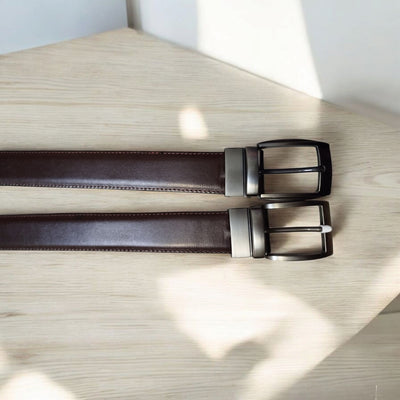 2-in-1 Reversible Pure Leather Belt - 100% Anti Peel