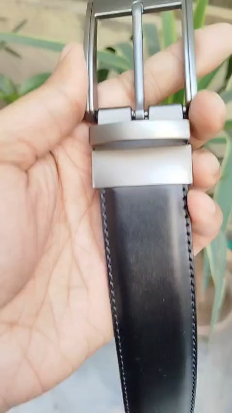 2-in-1 Reversible Pure Leather Belt - 100% Anti Peel